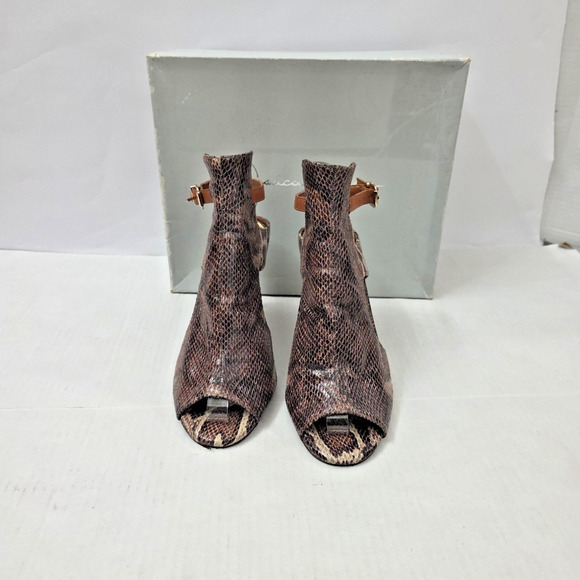 Jessica Simpson Shimmery Snakeskin Print Open Toe Heels Size 9 Festival Club - Picture 2 of 10